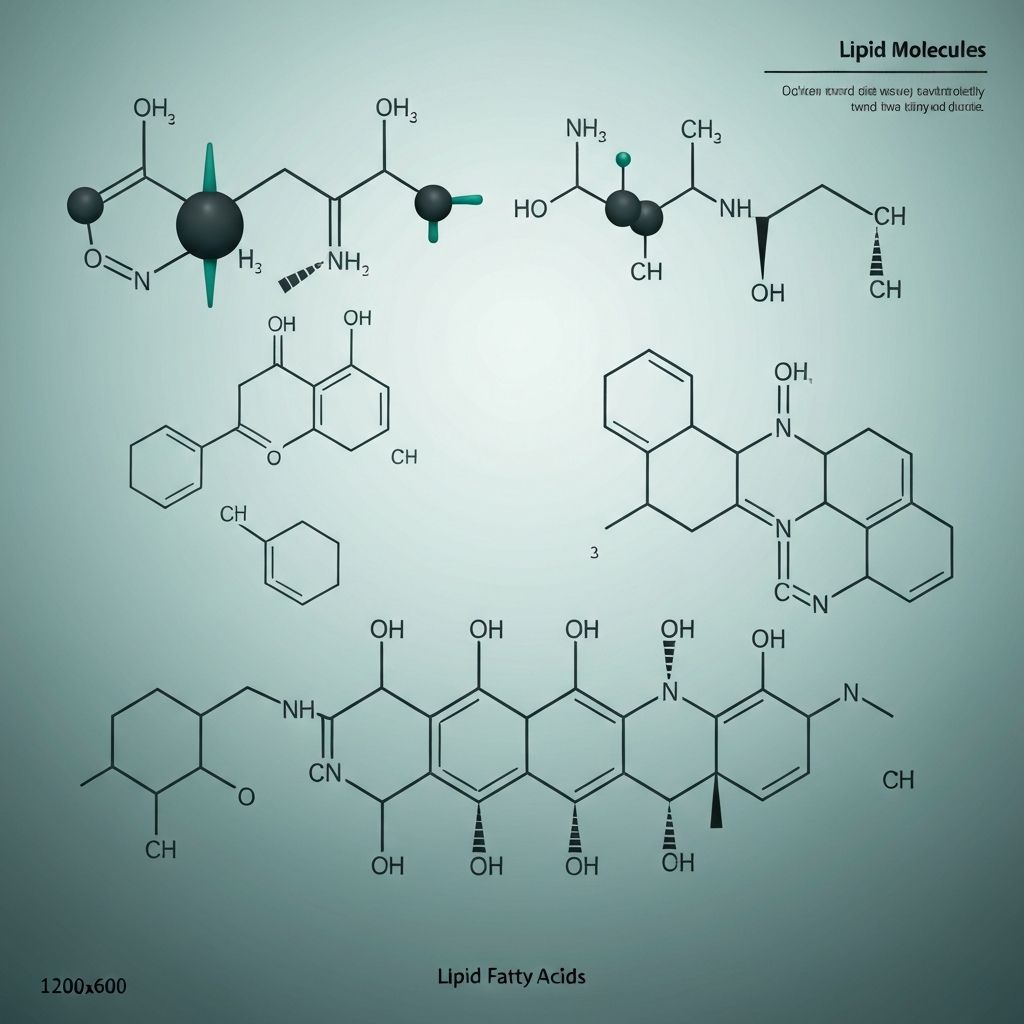 Scientific diagram of lipid molecules and fatty acids